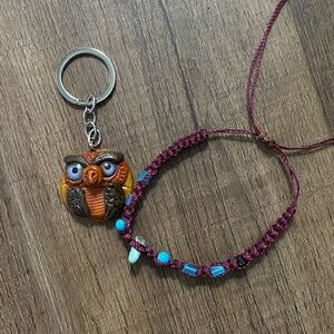 Hand Made Costa Rican Key Chain and Bracelet